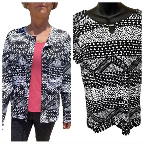 Rafaella Button Down 100% Cotton Jacket, sz Large - Picture 10 of 12